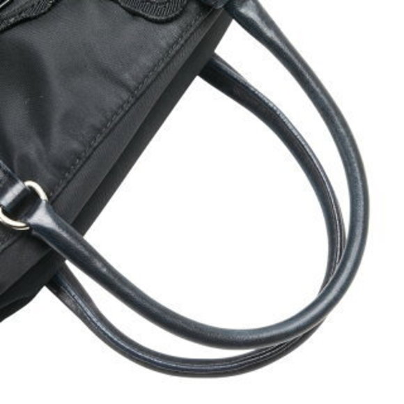 PRADA Triangle Logo Plate Evening Bear Bijou Mini Bag Handbag Black Nylon - Picture 5 of 10